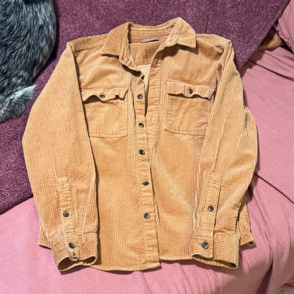 Original Use Corduroy Shirt Jacket in Tan